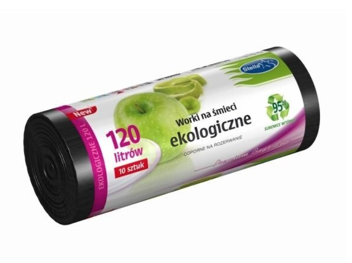 Stella saci menaj ecologici 120 l 10 buc ldpe negru